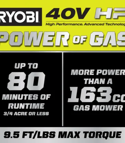 RYOBI 40V HP Brushless 21 in. Cordless Battery Walk Behind Self-Propelled Lawn Mower with (2) 6.0 Ah Batteries and Charger RY40HPLM01K2